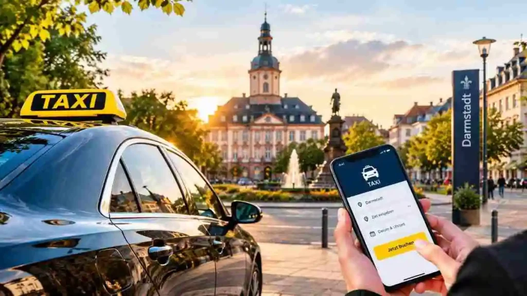 Kann man im Voraus ein Taxi in Darmstadt im Voraus buchen?